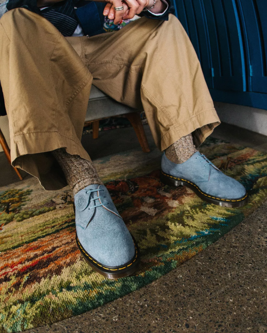 Dr. Martens apavi unisex zils 1461 ražots Anglijā nubuka ādas oksforda apavi LHJP325