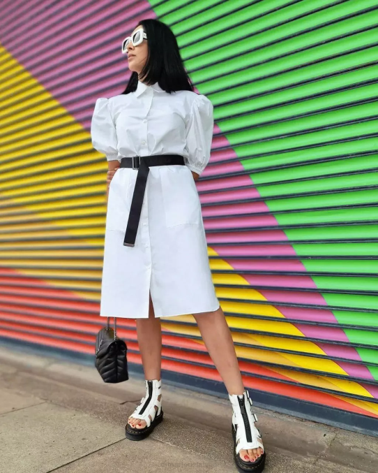 Dr. Martens apavi unisex balta slīpēta nappa olson ādas sandales ar rāvējslēdzēju LHJP266