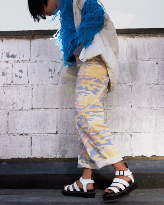 Dr. Martens apavi unisex balts hidro blaire hidro ādas siksnu sandales LHJP255