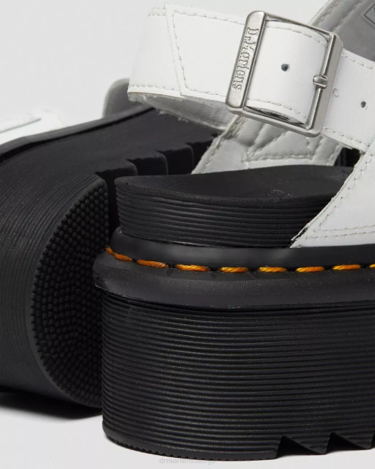 Dr. Martens apavi unisex balts hidro voss ādas siksnu platformas sandales LHJP270