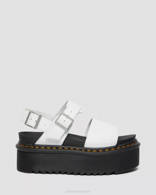 Dr. Martens apavi unisex balts hidro voss ādas siksnu platformas sandales LHJP270