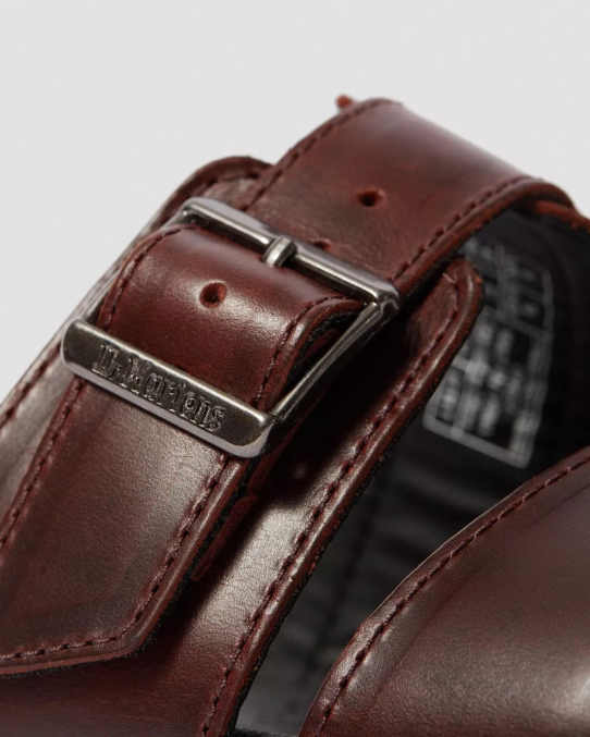 Dr. Martens apavi unisex brūns brendo ryker ādas siksniņu bīdāmās sandales LHJP359