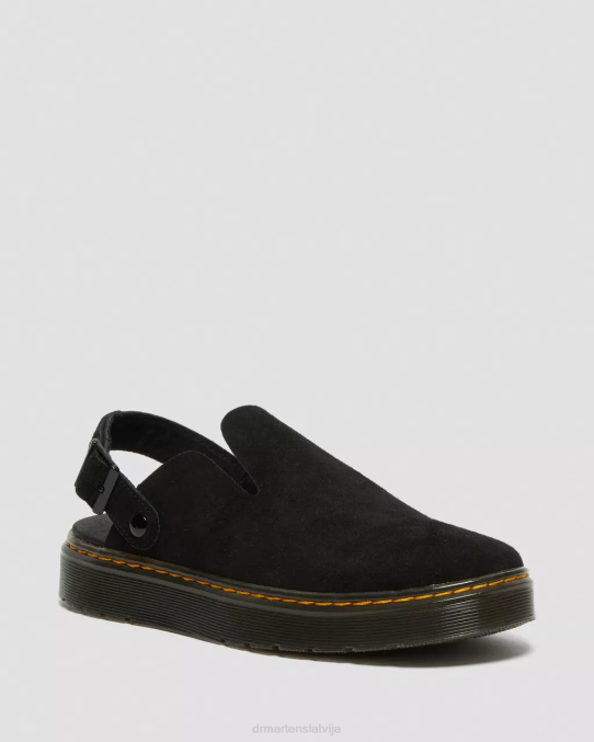 Dr. Martens apavi unisex melna zamšāda carlson suede gadījuma slingback mūļi LHJP349