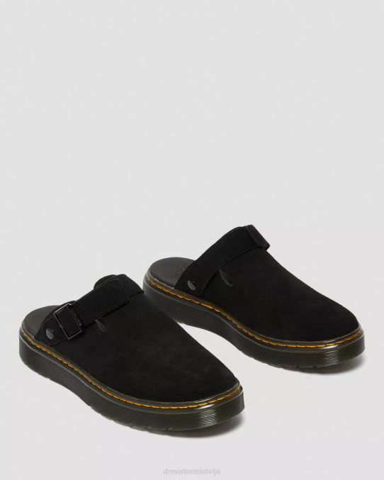 Dr. Martens apavi unisex melna zamšāda carlson suede gadījuma slingback mūļi LHJP349