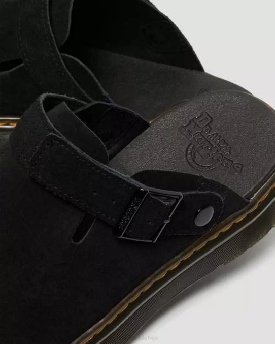 Dr. Martens apavi unisex melna zamšāda carlson suede gadījuma slingback mūļi LHJP349