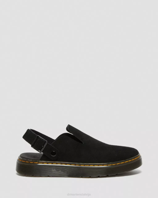 Dr. Martens apavi unisex melna zamšāda carlson suede gadījuma slingback mūļi LHJP349