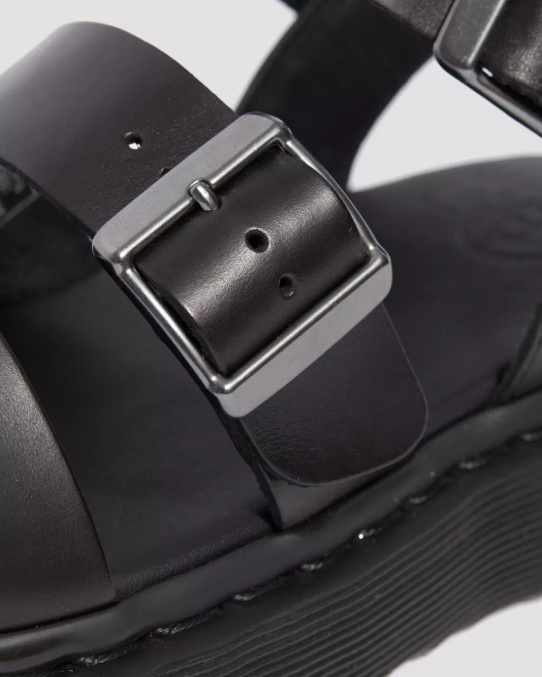 Dr. Martens apavi unisex melns brendo gryphon brando ādas gladiatoru sandales LHJP348