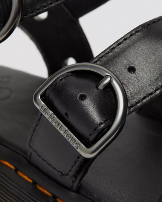 Dr. Martens apavi unisex melns brendo gryphon hardware brando ādas sandales LHJP356