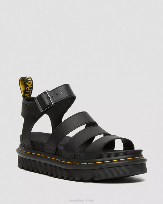 Dr. Martens apavi unisex melns hidro blaire hidro ādas siksnu sandales LHJP242