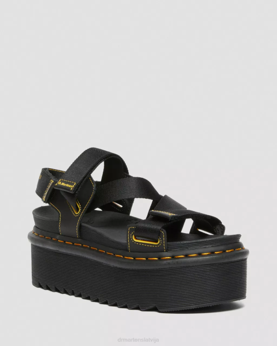 Dr. Martens apavi unisex melns hidro kimber logo strap platformas sandales LHJP269