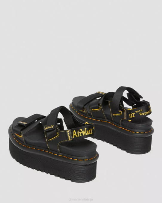 Dr. Martens apavi unisex melns hidro kimber logo strap platformas sandales LHJP269
