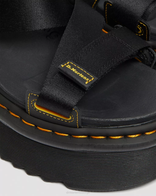 Dr. Martens apavi unisex melns hidro kimber logo strap platformas sandales LHJP269
