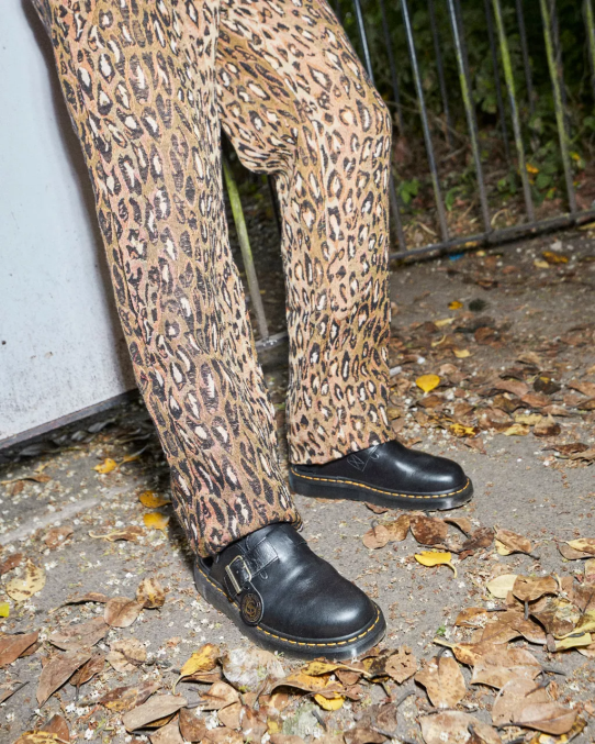 Dr. Martens apavi unisex melns jorge ražots Anglijā ādas slingback mūļi LHJP347