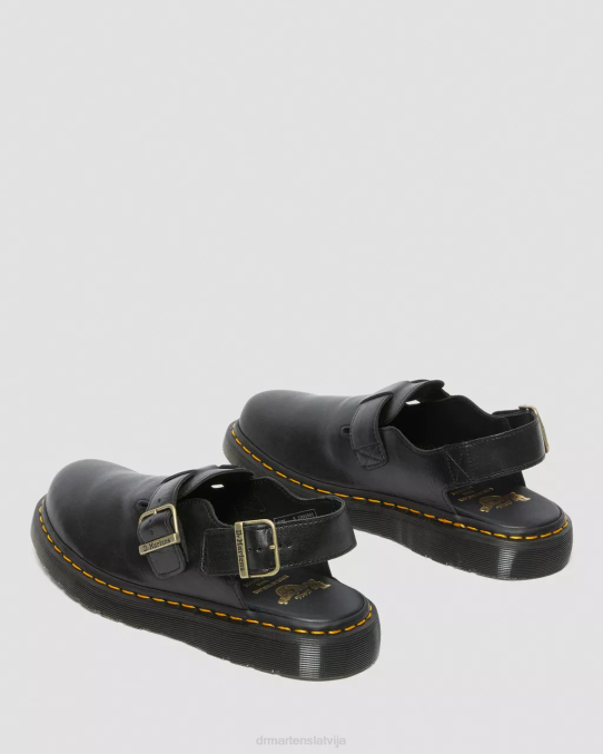 Dr. Martens apavi unisex melns jorge ražots Anglijā ādas slingback mūļi LHJP347