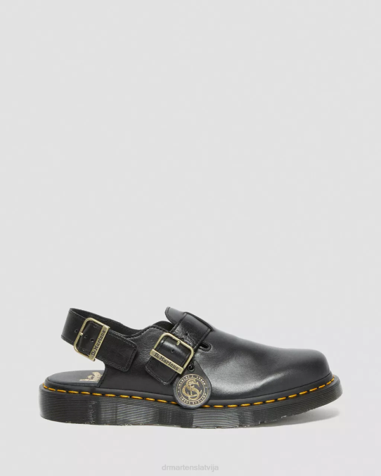 Dr. Martens apavi unisex melns jorge ražots Anglijā ādas slingback mūļi LHJP347