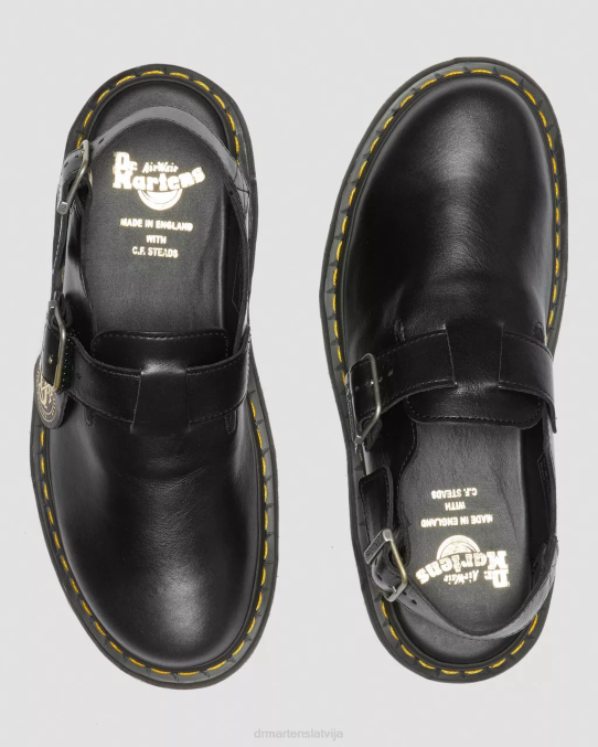 Dr. Martens apavi unisex melns jorge ražots Anglijā ādas slingback mūļi LHJP347
