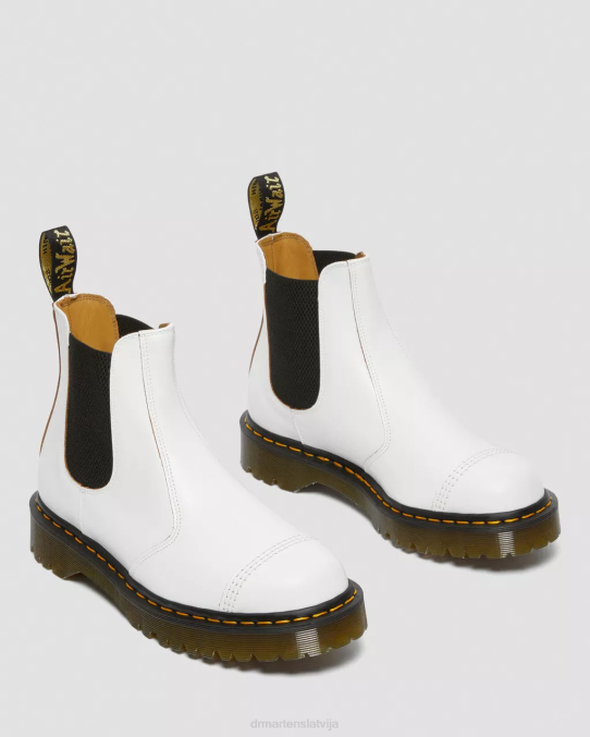 Dr. Martens apavi unisex balts quilons 2976 bex ražots Anglijā Chelsea zābaki ar purngalu LHJP144
