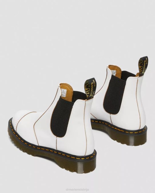 Dr. Martens apavi unisex balts quilons 2976 bex ražots Anglijā Chelsea zābaki ar purngalu LHJP144