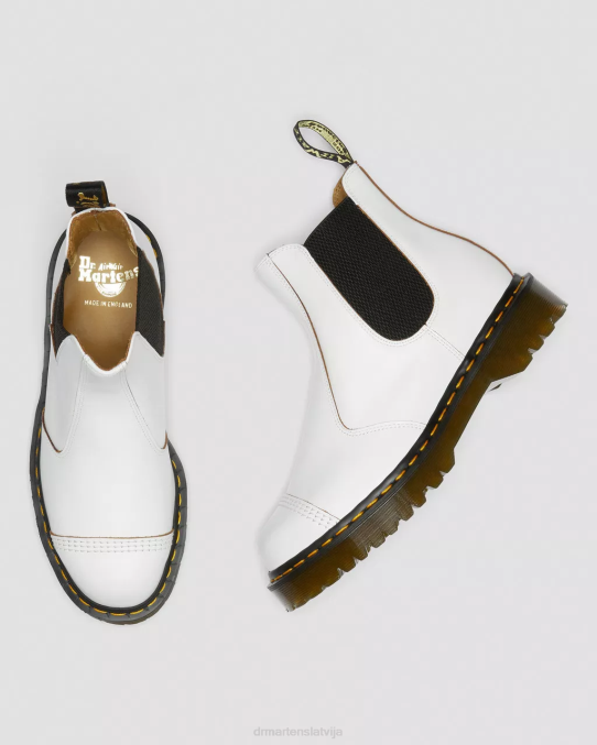 Dr. Martens apavi unisex balts quilons 2976 bex ražots Anglijā Chelsea zābaki ar purngalu LHJP144