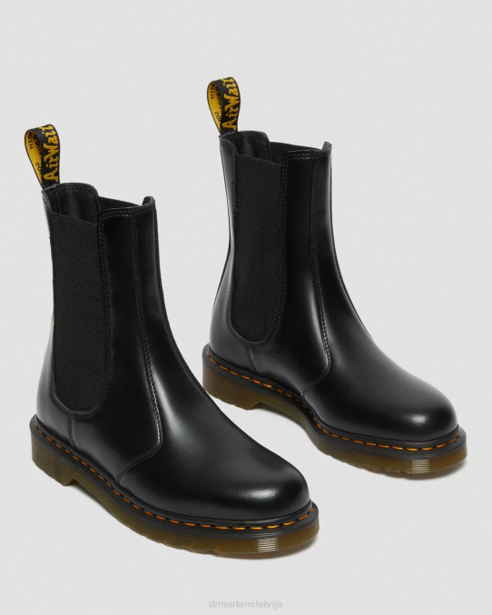 Dr. Martens apavi unisex melna gluda 2976 hi gludas ādas chelsea zābaki LHJP109