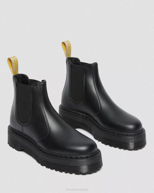 Dr. Martens apavi unisex melnais felikss noberzt vegāniski 2976. gada felix platformas chelsea zābaki LHJP9