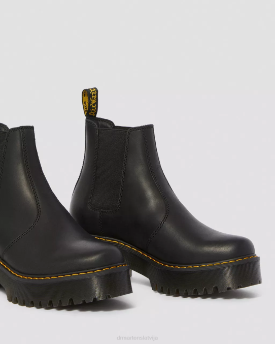Dr. Martens apavi unisex melni noslīpēts Vaiomings rometty Wyoming ādas platformas Chelsea zābaki LHJP42
