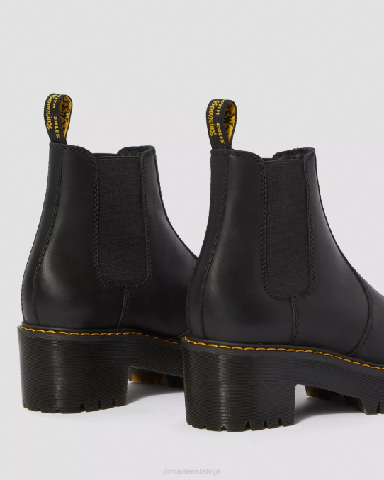 Dr. Martens apavi unisex melni noslīpēts Vaiomings rometty Wyoming ādas platformas Chelsea zābaki LHJP42