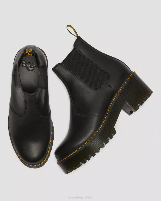 Dr. Martens apavi unisex melni noslīpēts Vaiomings rometty Wyoming ādas platformas Chelsea zābaki LHJP42