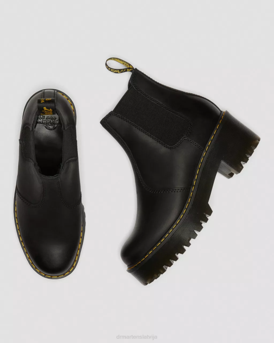 Dr. Martens apavi unisex melni noslīpēts Vaiomings rometty Wyoming ādas platformas Chelsea zābaki LHJP42