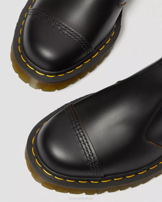 Dr. Martens apavi unisex melns quilons 2976 bex ražots Anglijā Chelsea zābaki ar purngalu LHJP194