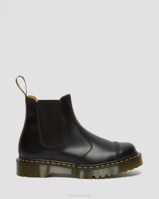 Dr. Martens apavi unisex melns quilons 2976 bex ražots Anglijā Chelsea zābaki ar purngalu LHJP194