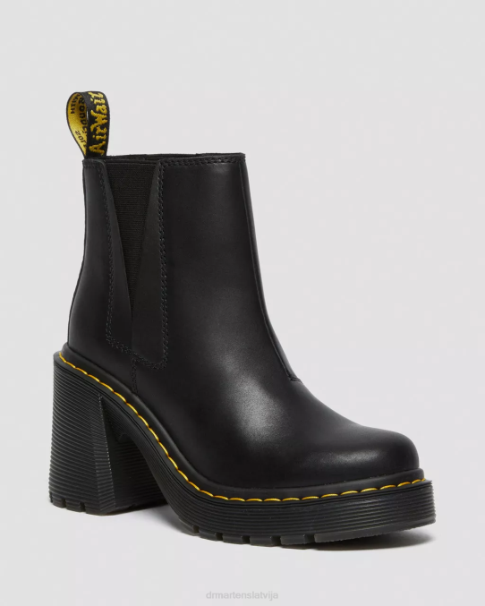 Dr. Martens apavi unisex melns sendals Spence ādas uzliesmojoši chelsea zābaki LHJP35