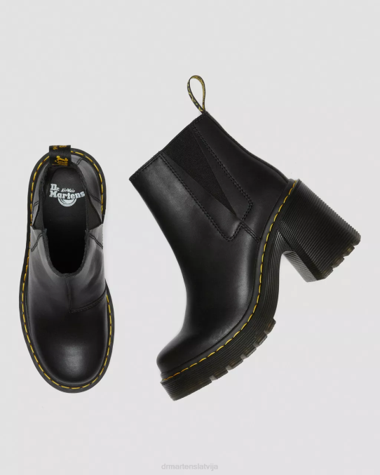 Dr. Martens apavi unisex melns sendals Spence ādas uzliesmojoši chelsea zābaki LHJP35
