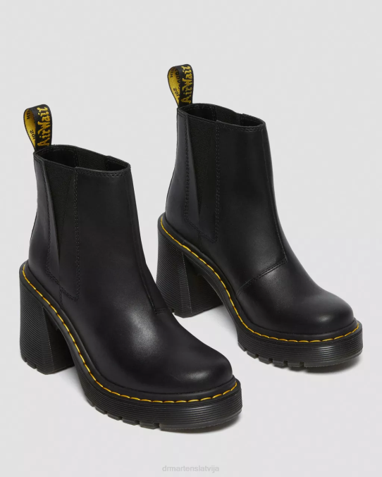 Dr. Martens apavi unisex melns sendals Spence ādas uzliesmojoši chelsea zābaki LHJP35