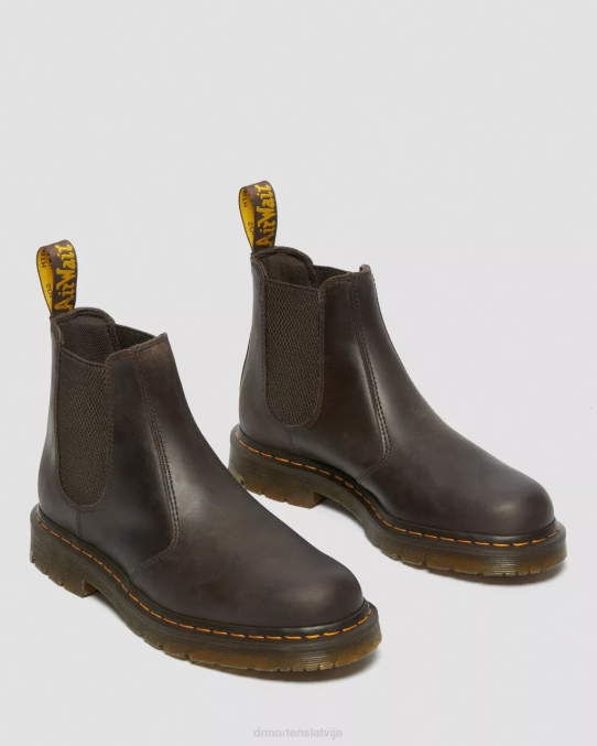Dr. Martens apavi unisex tumši brūns trakais zirgs 2976 neslīdoši ādas Chelsea zābaki LHJP85