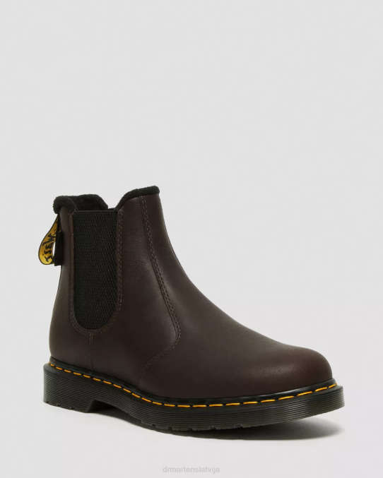 Dr. Martens apavi unisex tumši brūns valor wp 2976. gada warmwair ādas chelsea zābaki LHJP71