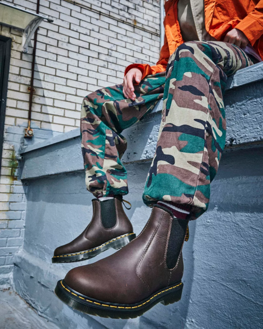 Dr. Martens apavi unisex tumši brūns valor wp 2976. gada warmwair ādas chelsea zābaki LHJP71