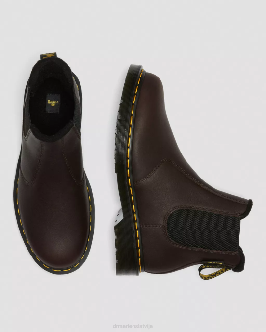 Dr. Martens apavi unisex tumši brūns valor wp 2976. gada warmwair ādas chelsea zābaki LHJP71