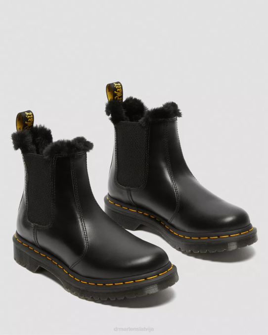 Dr. Martens apavi unisex tumši pelēks atlants 2976 leonore mākslīgās kažokādas oderi Chelsea zābaki LHJP200