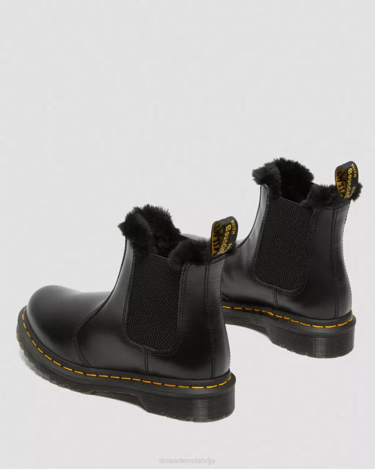 Dr. Martens apavi unisex tumši pelēks atlants 2976 leonore mākslīgās kažokādas oderi Chelsea zābaki LHJP200