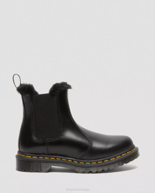 Dr. Martens apavi unisex tumši pelēks atlants 2976 leonore mākslīgās kažokādas oderi Chelsea zābaki LHJP200