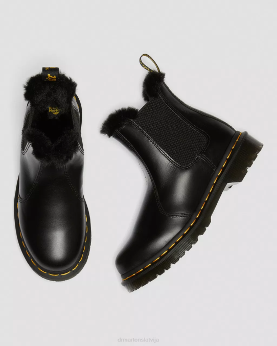 Dr. Martens apavi unisex tumši pelēks atlants 2976 leonore mākslīgās kažokādas oderi Chelsea zābaki LHJP200