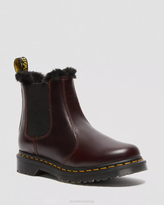 Dr. Martens apavi unisex vērša asiņu atlants 2976 leonore mākslīgās kažokādas oderi Chelsea zābaki LHJP199