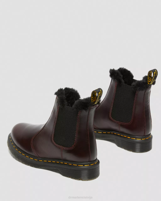 Dr. Martens apavi unisex vērša asiņu atlants 2976 leonore mākslīgās kažokādas oderi Chelsea zābaki LHJP199