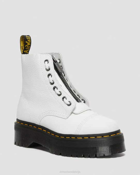 Dr. Martens apavi unisex balta slīpēta nappa sinclair milled nappa ādas platformas zābaki LHJP211