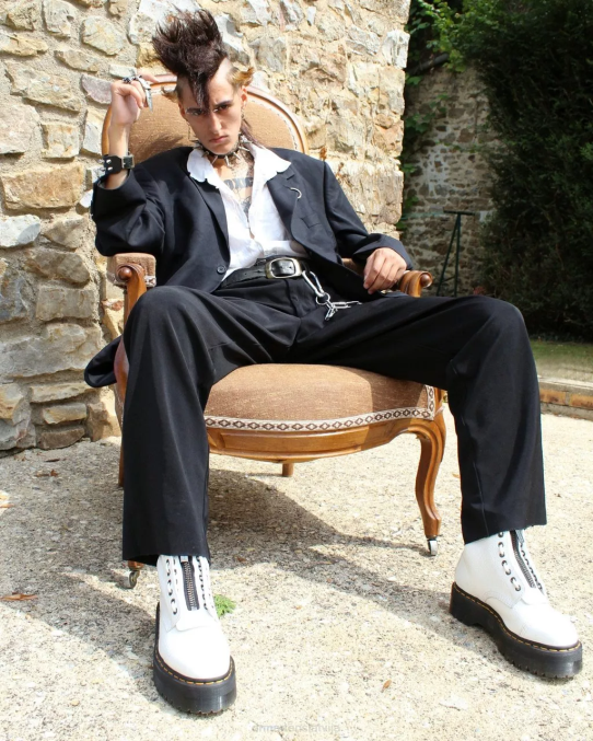 Dr. Martens apavi unisex balta slīpēta nappa sinclair milled nappa ādas platformas zābaki LHJP211