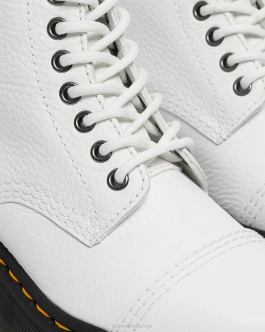 Dr. Martens apavi unisex balta slīpēta nappa sinclair milled nappa ādas platformas zābaki LHJP211