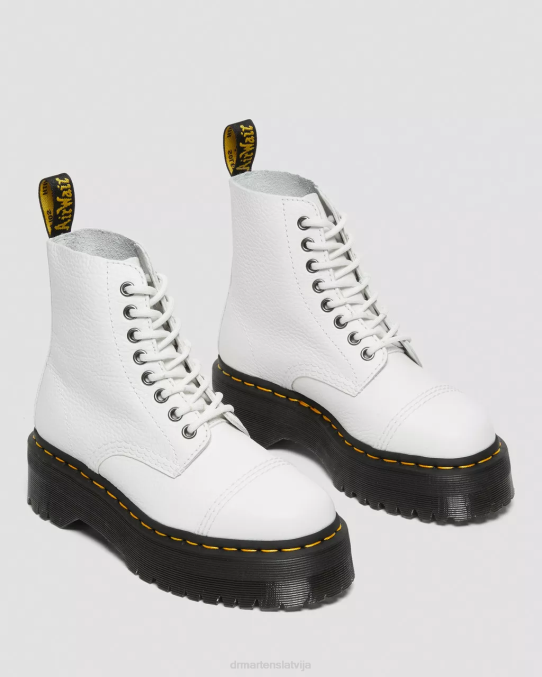 Dr. Martens apavi unisex balta slīpēta nappa sinclair milled nappa ādas platformas zābaki LHJP211
