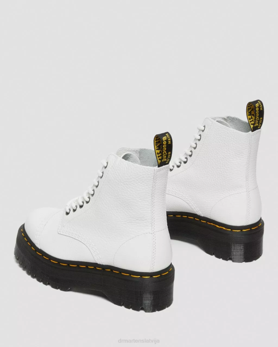 Dr. Martens apavi unisex balta slīpēta nappa sinclair milled nappa ādas platformas zābaki LHJP211