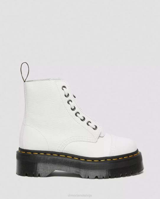Dr. Martens apavi unisex balta slīpēta nappa sinclair milled nappa ādas platformas zābaki LHJP211